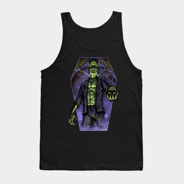 Portrait of Frankenstein's Monster Tank Top by Chad Savage